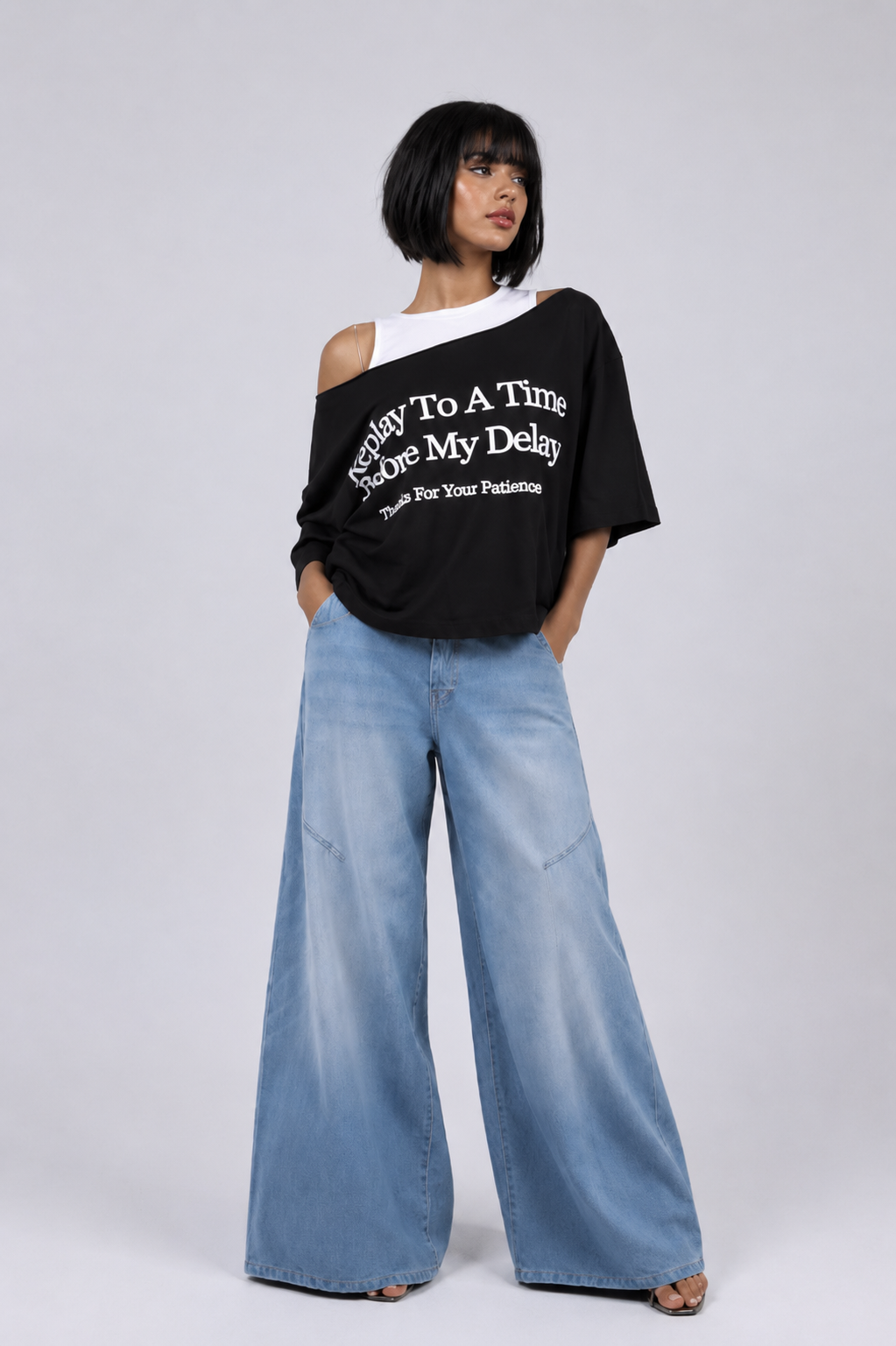 off shoulder top box fit + basic cut