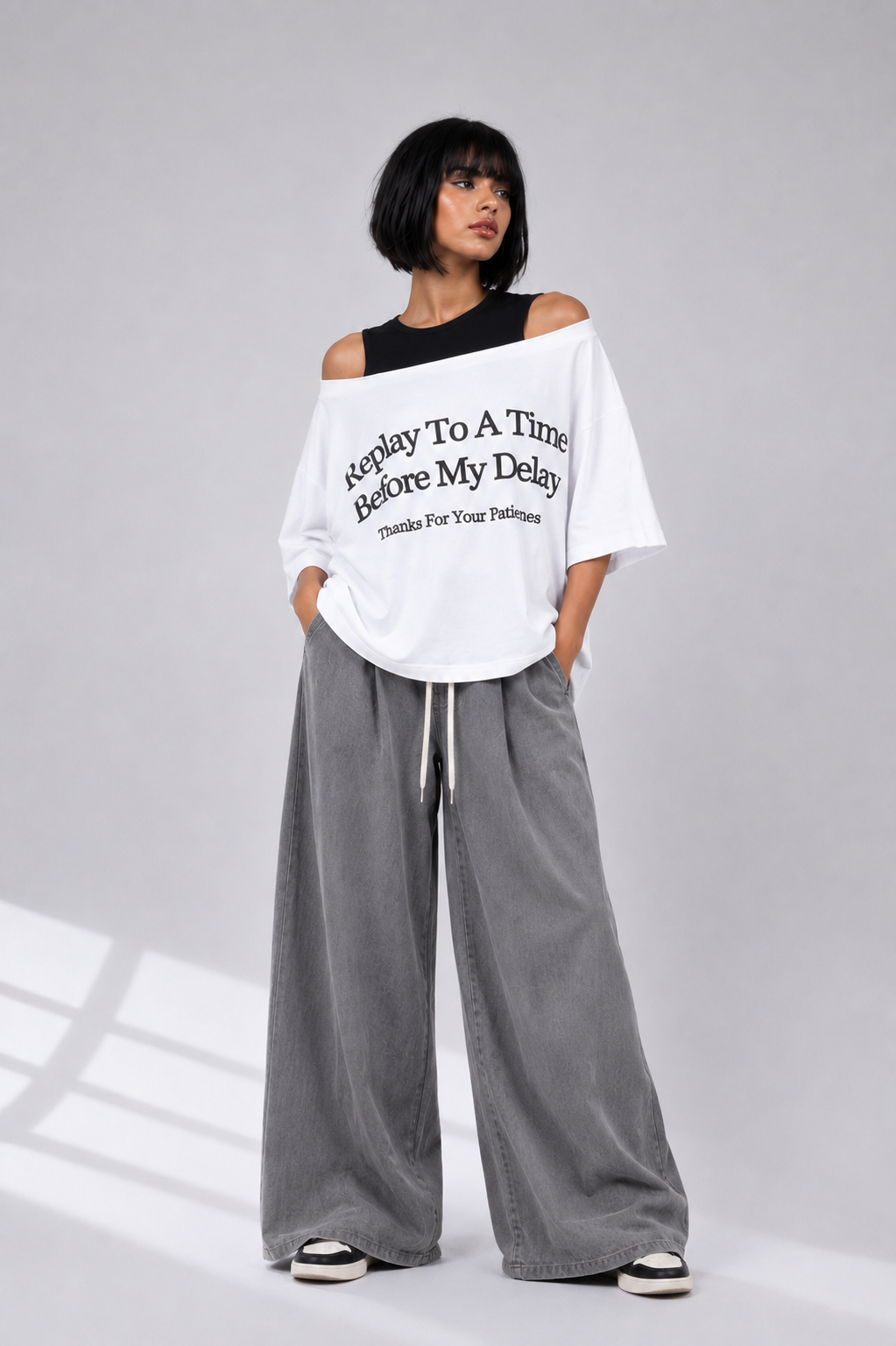 off shoulder top box fit + basic cut