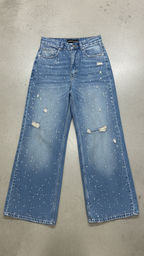 pantalon wide leg strass